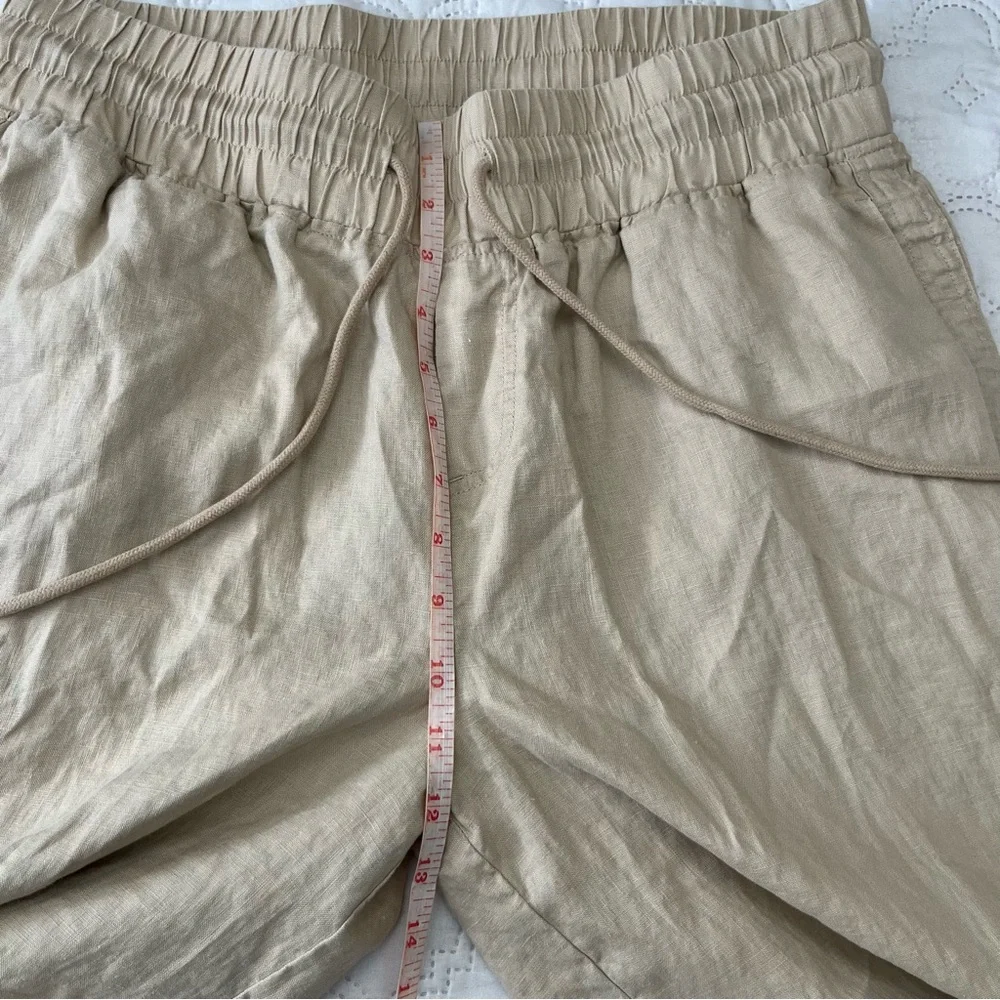 Quince 100% European Linen Wide Leg Pants JDA01 Beige L - Picture 8 of 17